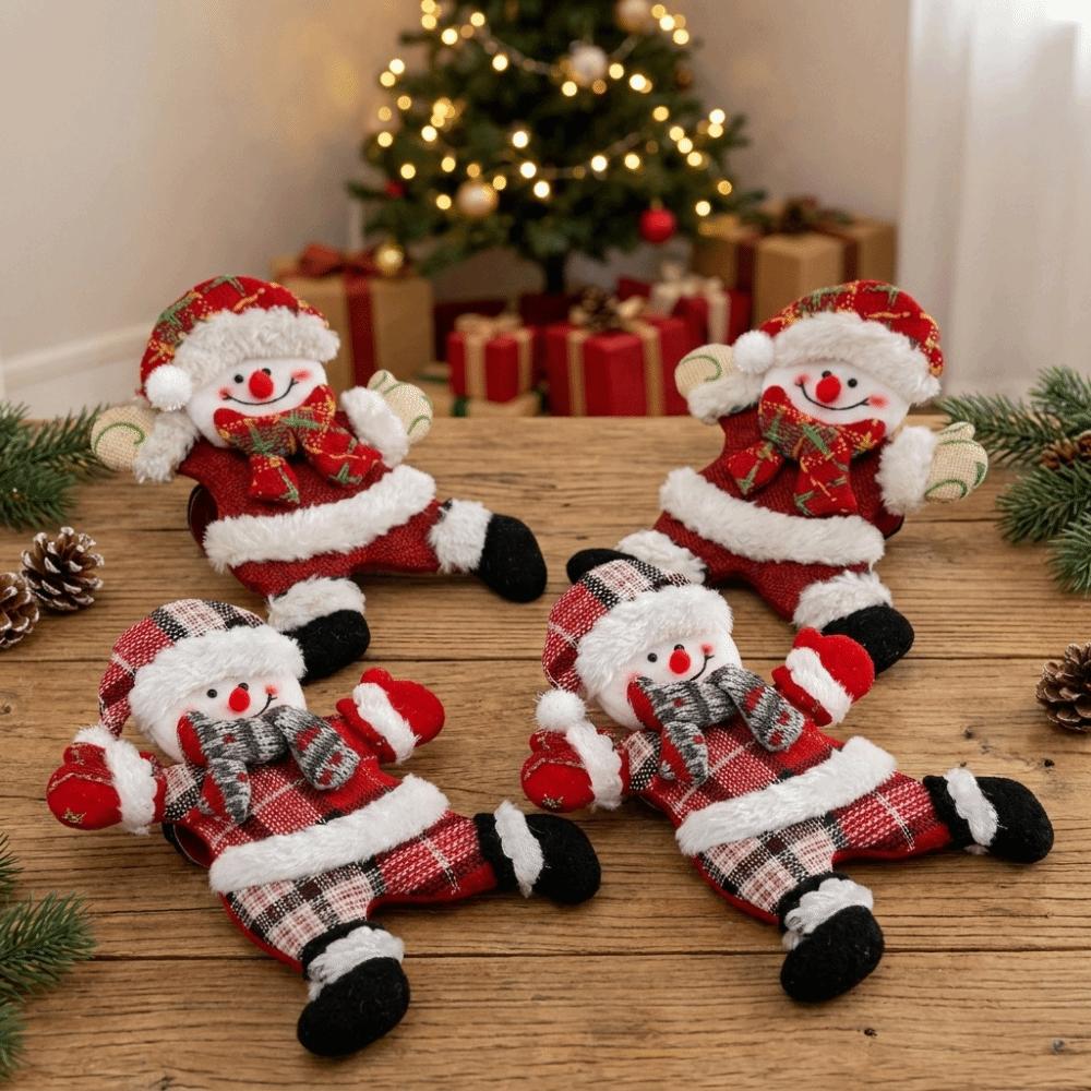 2pcs/set Decorative Snowman Curtain Holder Cartoon Doll Window Curtain Fastener Party Ornament