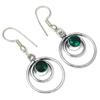 Emerald Quartz Gemstone Handmade Silver Jewelry Earrings 1.5''