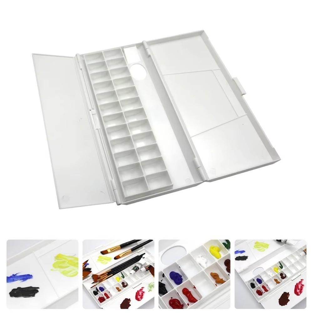 24 Grids Travel Painting Palette Reusable Paint Pigment Tray Watercolor Pigment Box Student
