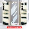 Fold6 Phone Case Shockproof Electroplated Glass Cover With Marble Print Design Galaxy Z