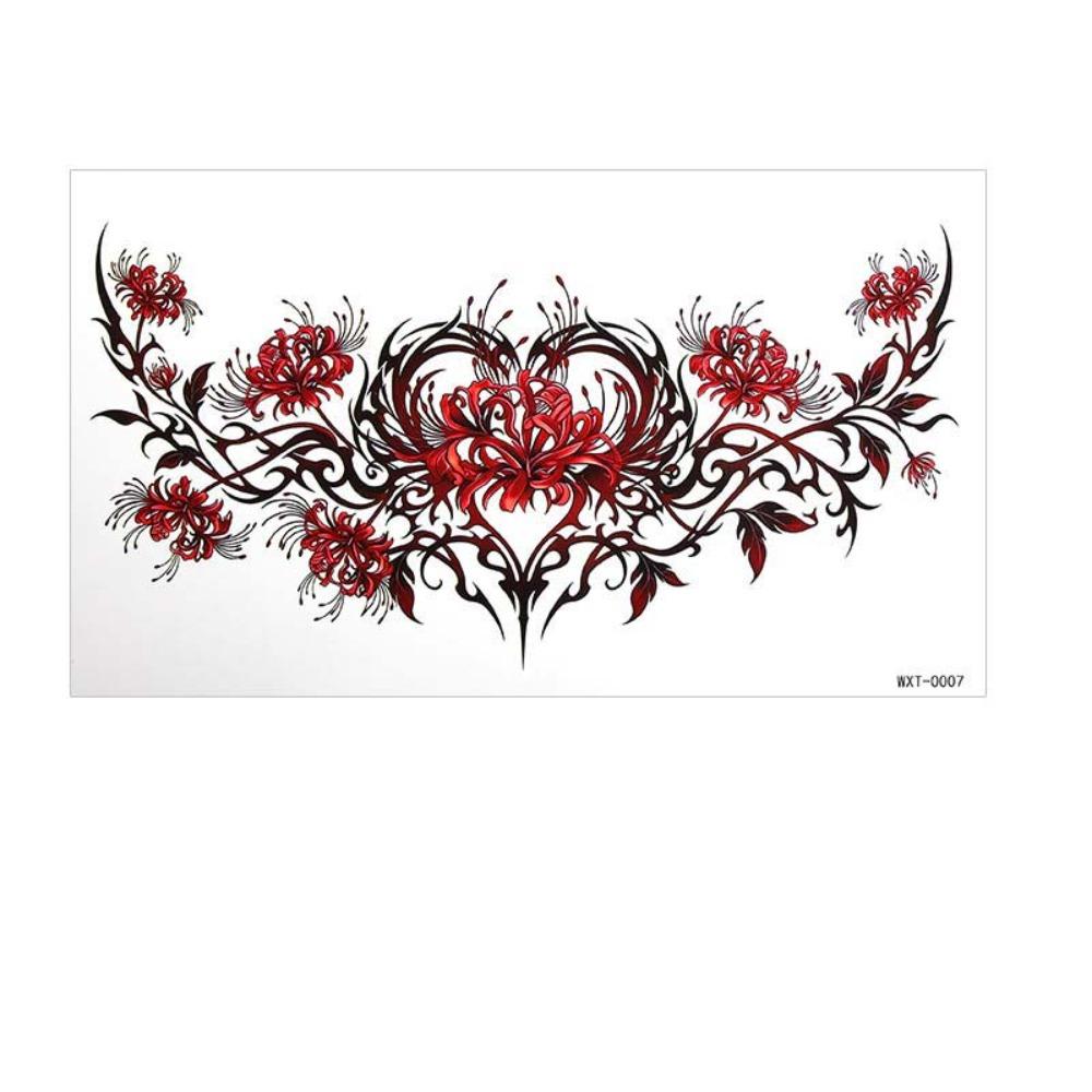 Crown Cross Wing Butterfly Flower Tattoo Stickers 3D Texture Instant Decals Chest Waist Clavicle