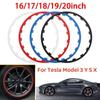 Universal 16-21inch For Tesla Model 3 Y S X Vehicle Wheel Rims Edge Protector Ring Tire Guard Strip Wheel Hub Covers Accessories