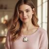 18K Gold Plated Stainless Steel Cat Necklace Copper Gold Clavicle Chain Cat Pendant Necklace  Gifts