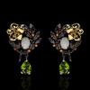 Элегантные женские серьги-капли с растительным цветком и жемчугом, зеленый циркон, серьги с опалом, женские ювелирные изделия, роскошные женские серьги из черного золота