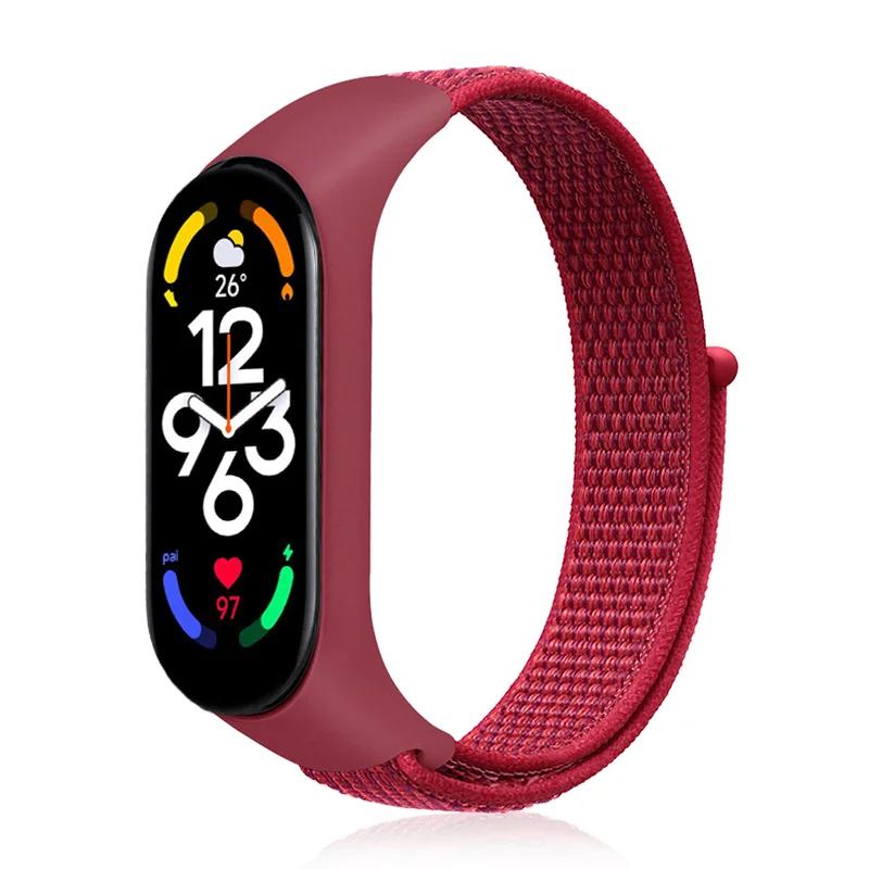 Нейлоновая петля для Xiaomi Mi Band 7-7 nfc smartwatch браслет Sport Miband7 Correa сменный браслет smart band 7 6 5 4 3 ремешок