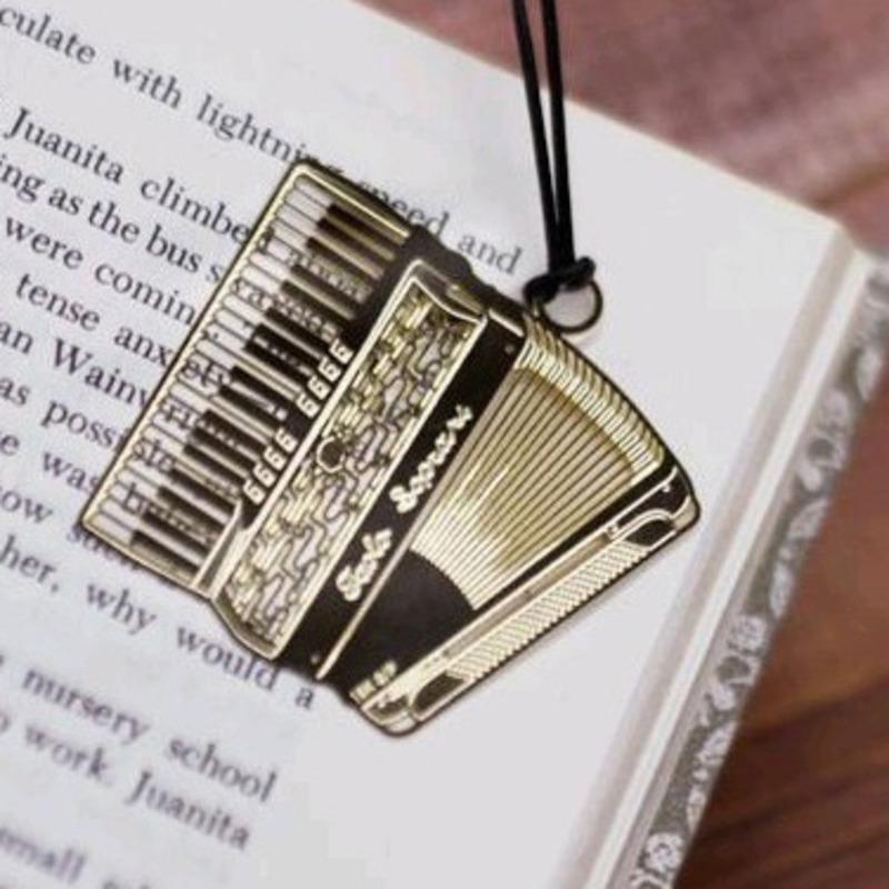 1 шт., креативный музыкальный инструмент, металлическая закладка, книжная отметка, учитель, детский студенческий подарок, канцелярские принадлежности