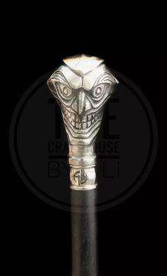 Трость Джокер с литой металлической рукояткой и деревянным древком для м