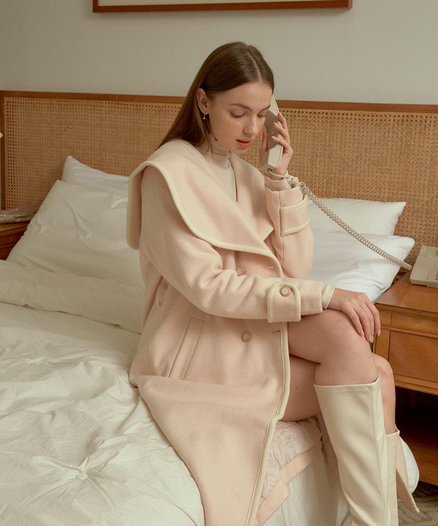 Bibyseob Wool Sailor Long Coat Ivory [T34]