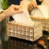 Rhinestone Tissue Box Paper Rack Office Table Accessories Facial Case Holder Creative Napkin Tray