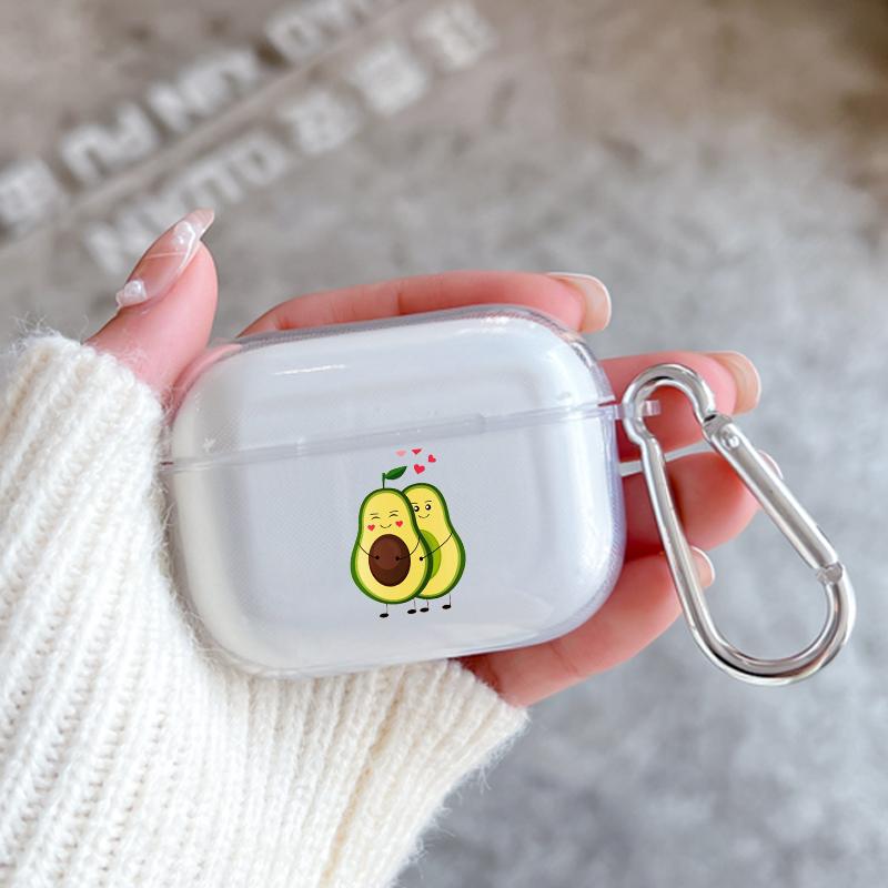 Силиконовый чехол 'Семья авокадо' для Apple Airpods 1 или 2 Ударопрочный чехол для AirPods 3 Pro Pro2 Прозрачный защитный мешок для наушников