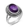 Кольцо с раздельным хвостовиком из натурального аметиста из стерлингового серебра 925 пробы с бисером для женщин и девочек