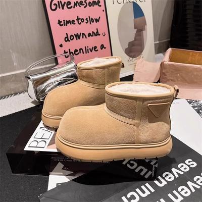 Теплые зимние ботинки на толстой подошве женские 2025 новые зимние уличные утепленные с большим носком короткие ботинки Северо-восточные хлопковые ботинки