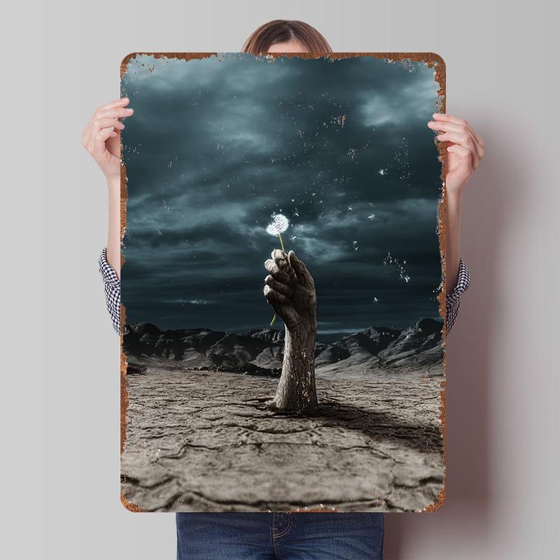 Dandelion Tinplate Poster Customized Wall Art Vintage Retro Metal Signs for Room Decoration Home Decor Items Garage Decorations