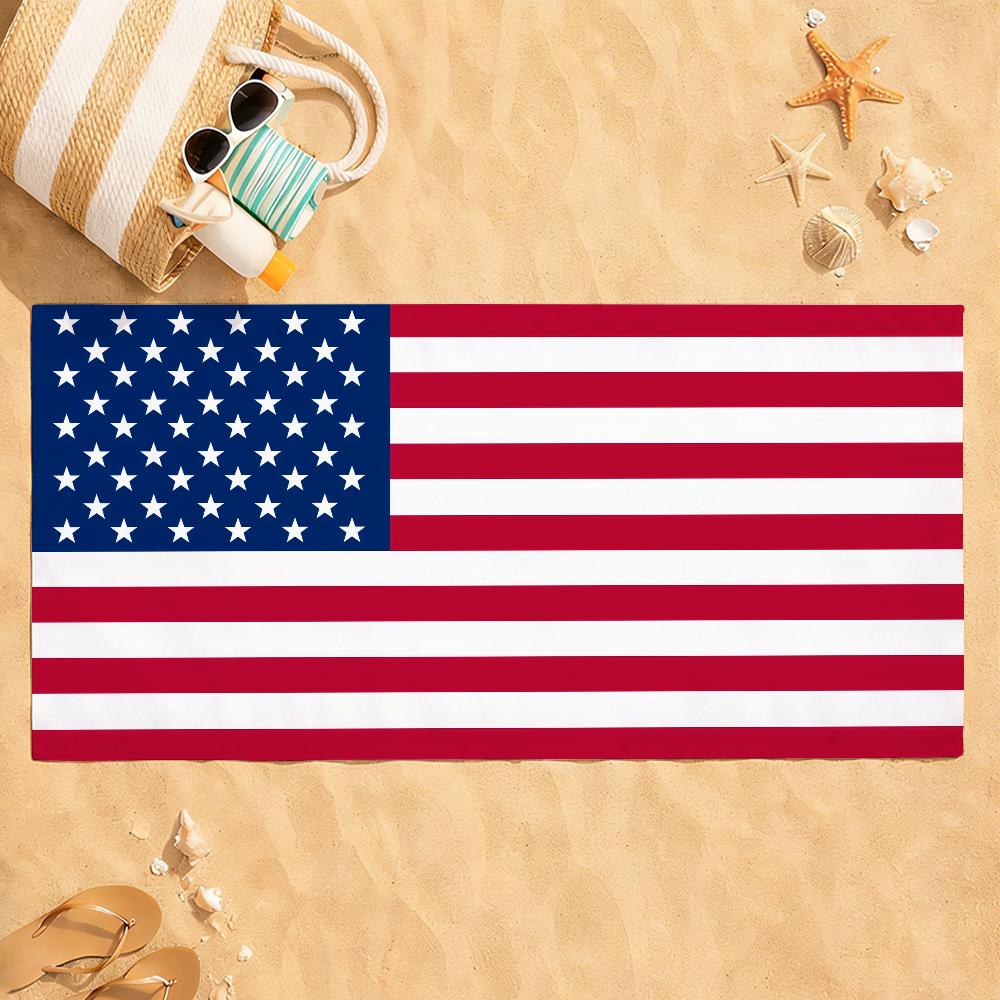 Америка США Флаг Полотенце Быстросохнущее Впитывающее Пляжное Полотенце для Спорта, Фитнеса, Плавания и Активного Отдыха