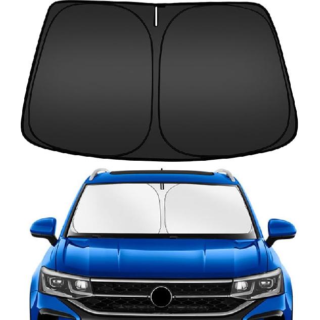 ARISMOTOR Солнцезащитный козырек на лобовое стекло для Hyundai Kona 2024-2025 2026, Подходящий складной солнцезащитный козырек на переднее стекло, Защитный козырек, Блокирует УФ-лучи, Сохраняет ваш автомобиль