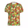 Summer 3D Vegetable Printed Casual Comfortable Fashionable Plus Size T-shirt- Soft Medium Elastic Polyester Fiber Fabric Summer Loose Casual Wear
