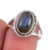 Натуральный лабрадорит драгоценный камень 925 пробы серебро кольцо ювелирное изделие р.6.5 O0h75