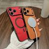 Для Magsafe кожаные чехлы для телефона с оленем, противоударные, для iPhone 17 Air 16 15 14 Plus 13 12 11 Pro Max, магнитная крышка для беспроводной зарядки