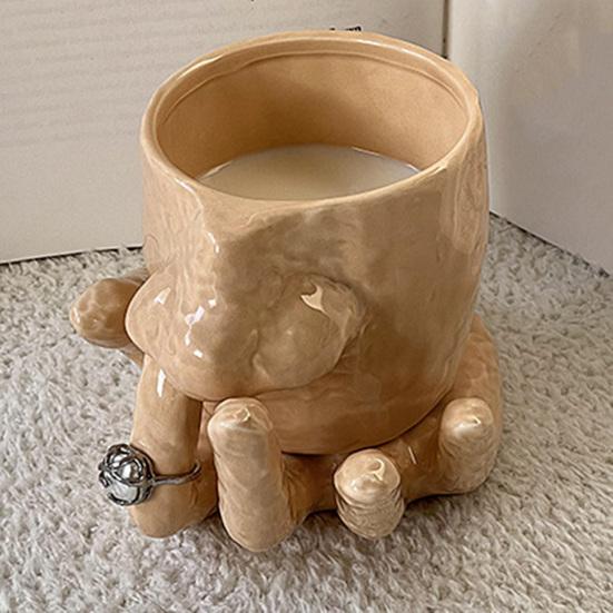 Кружка для ковыряния в носу Смешная кружка-нос с ручкой-пальцем Керамическая чашка для хранения с рельефной ручкой-ладонью Подставка для колец для украшения дома и офиса Подарок