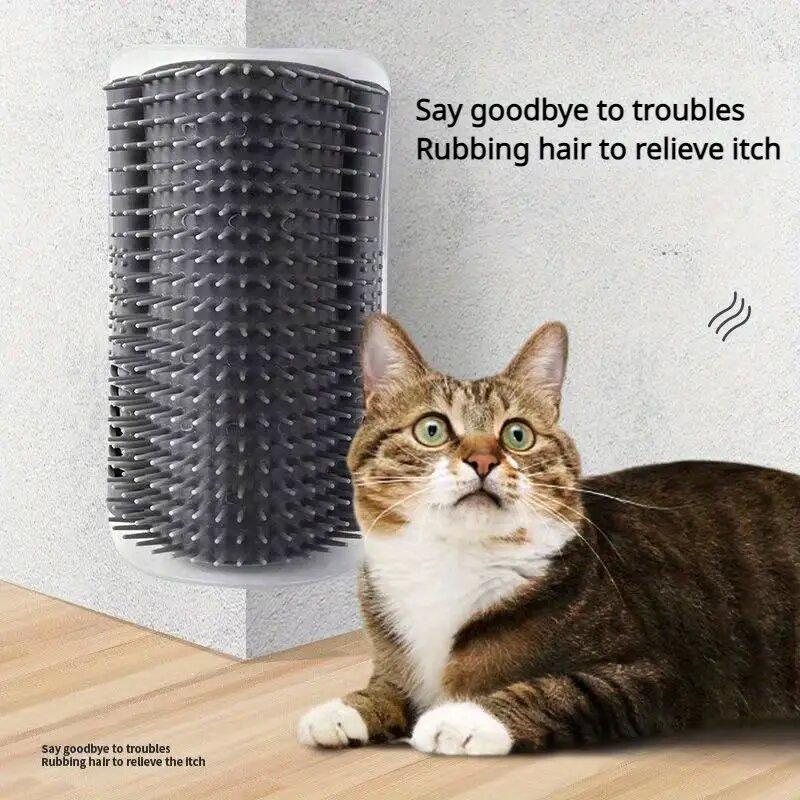 Durable Space-saving Design Pet Grooming Brush Wall Corner Pet Supplies Cat Massage Brush Rubbing Suitable Cat Scratching Device Supply