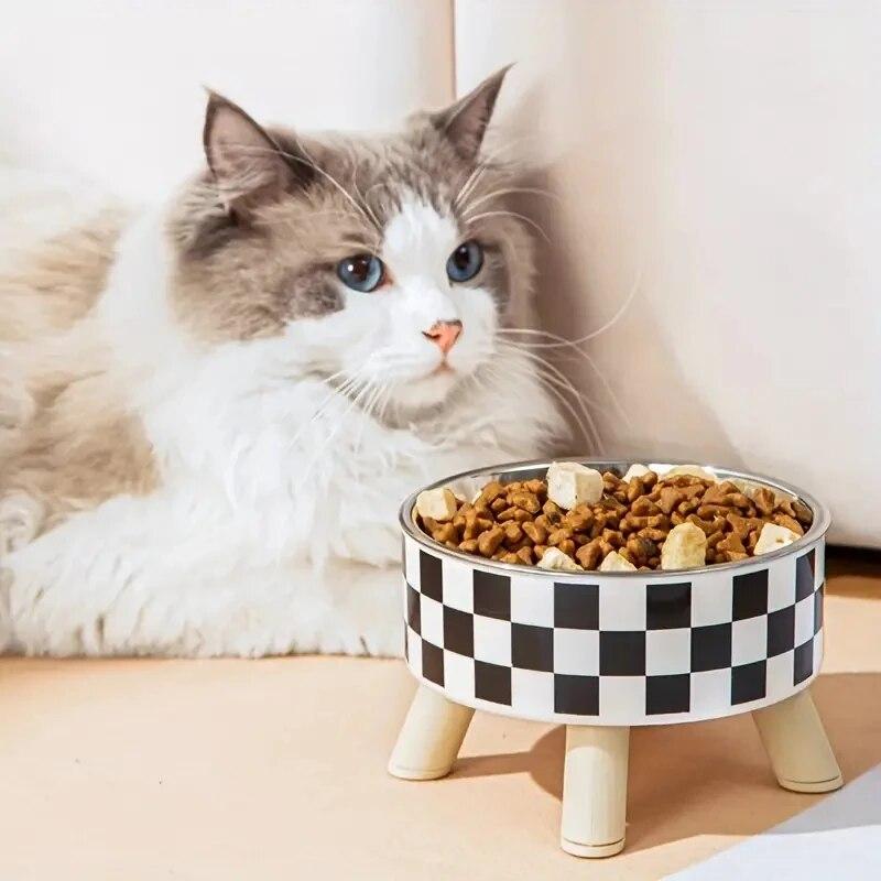 Повышенная миска для кормления кошек, анти-удушение, поднятая миска для воды для корма для кошек с подставкой, принадлежности для питья для кормления домашних животных