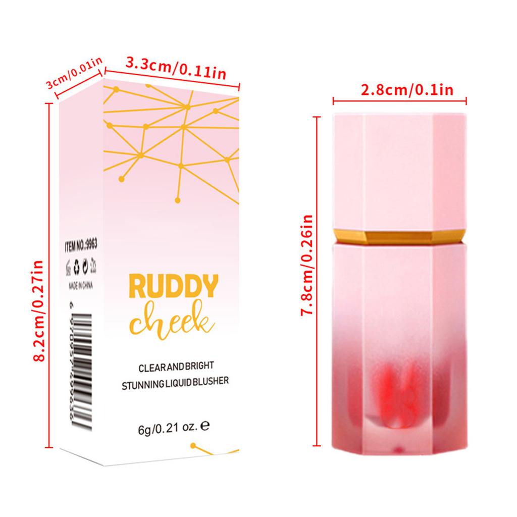 1Pc Women’s Long-Lasting Liquid Blush – Ruddy Sheer Color for Contouring & Highlighting, Waterproof Non-Fading Makeup