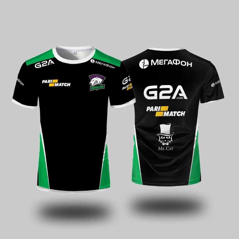 Униформа киберспортивного клуба Virtus.Pro Летняя уличная мужская и женская спортивная дышащая футболка свободная повседневная с круглым вырезом одежда