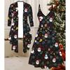 3D Рождественский Принтованный Набор Платье Пальто на День Святого Валентина, Эксцентричный Классический Тотем Модный Принт, подходит для Различных Сцен Модных Стилей