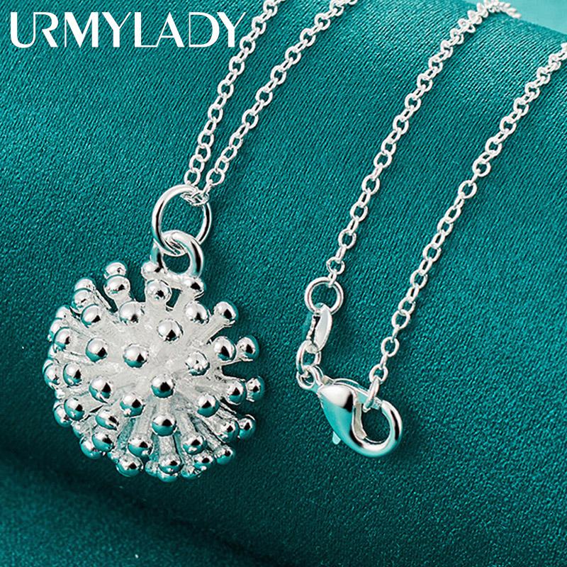 URMYLADY 925 стерлингового серебра коралловый кулон 16-30 дюймов ожерелье цепь для женщин модные ювелирные изделия