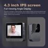 4.3 Inches IPS Screen 1080P IR Night Vision Eye Peephole Camera Household Security Door Ring Wireless Intercom Video Doorbell