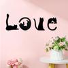LOVE Cat Silhouette Деревянное настенное украшение Милая форма кошки Художественные буквы Домашнее настенное украшение