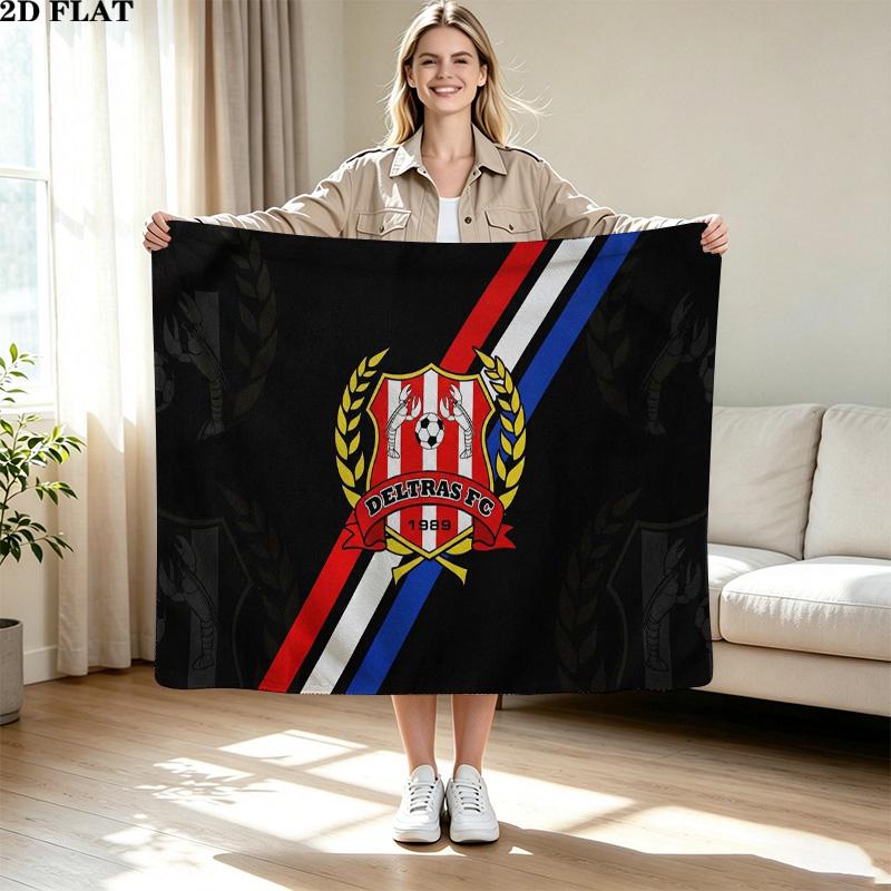 Deltras fc Print Flannel Blanket High Quality Warm Comfortable Cover for All Seasons Perfect for Gifts Home Decor