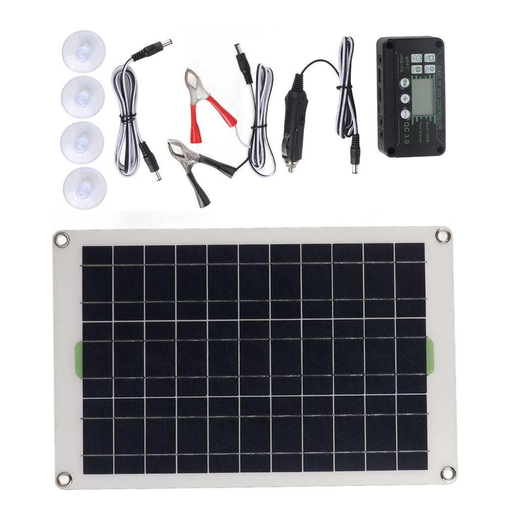 50W Solar Panel Charger Monocrystalline Silicon 30A Charge Controller Solar Panel Kit for RV Marine