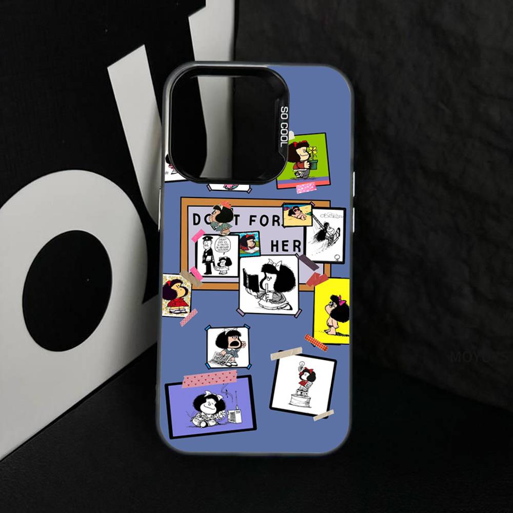 Hot Mafalda Cover For iPhone 17Air 16 15 14 13 12 11 Pro Max X XS XR Plus Colorful Silver Phone case