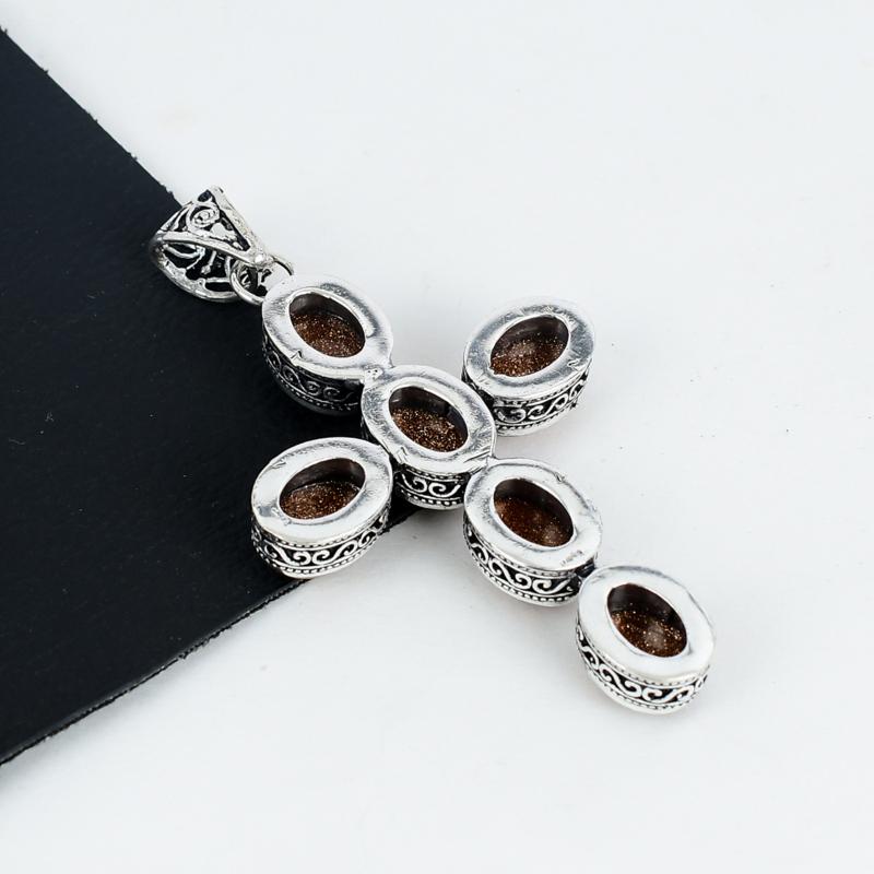 Подвеска из натурального красного солнечного камня, серебро 925 пробы - Дизайн ручной работы в виде креста, украшение для повседневной носки, уникальный кулон с красным солнечным камнем в подарок