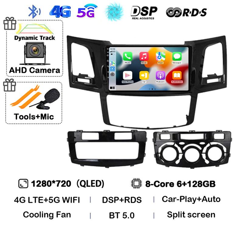 Android 14 Carplay Auto Для Toyota Fortuner HILUX Revo Vigo 2007-2010 2011 2012-2014 2015 Автомагнитола Мультимедийный плеер GPS Стерео