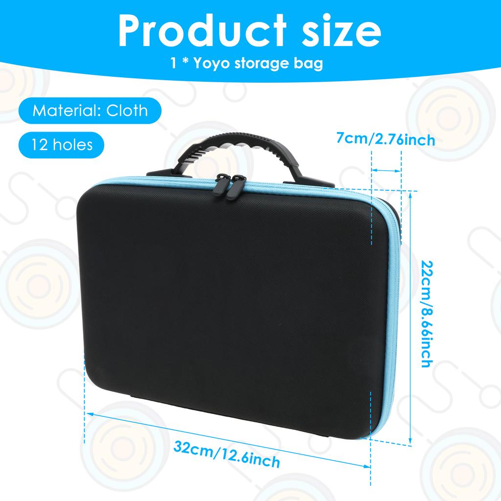 Yoyo Ball Storage Bag 6/12 Hole Portable Yoyo Carry Case with Handle Lightweight Outdoor Equipment Protective Bag for Yoyo Ball