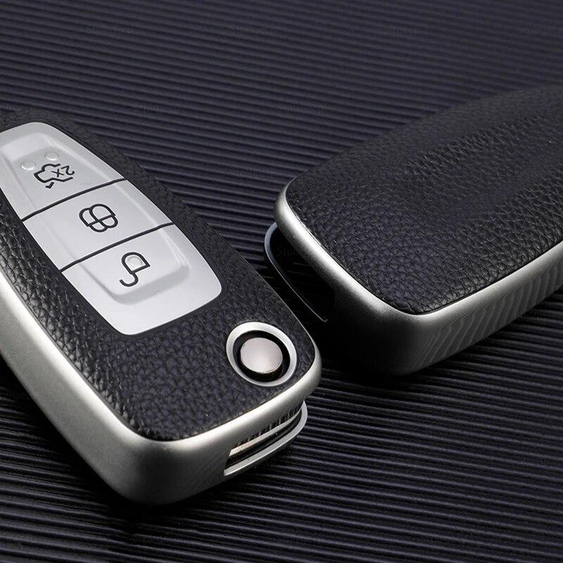 Кожаный чехол для автомобильного ключа из ТПУ, чехол-держатель для Ford Ranger C-Max S-Max Focus Galaxy Mondeo Transit Tourneo Custom Ranger