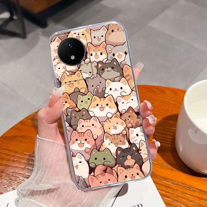 Для Vivo Y02 Y02A Y02S Y10 Y11 Y12 Y12a Y13 Y15 Y15a Y16 Y17 Y19 Прозрачный ТПУ чехол с рисунком океанического кита, противоударная задняя крышка для Vivo, силиконовый чехол для телефона