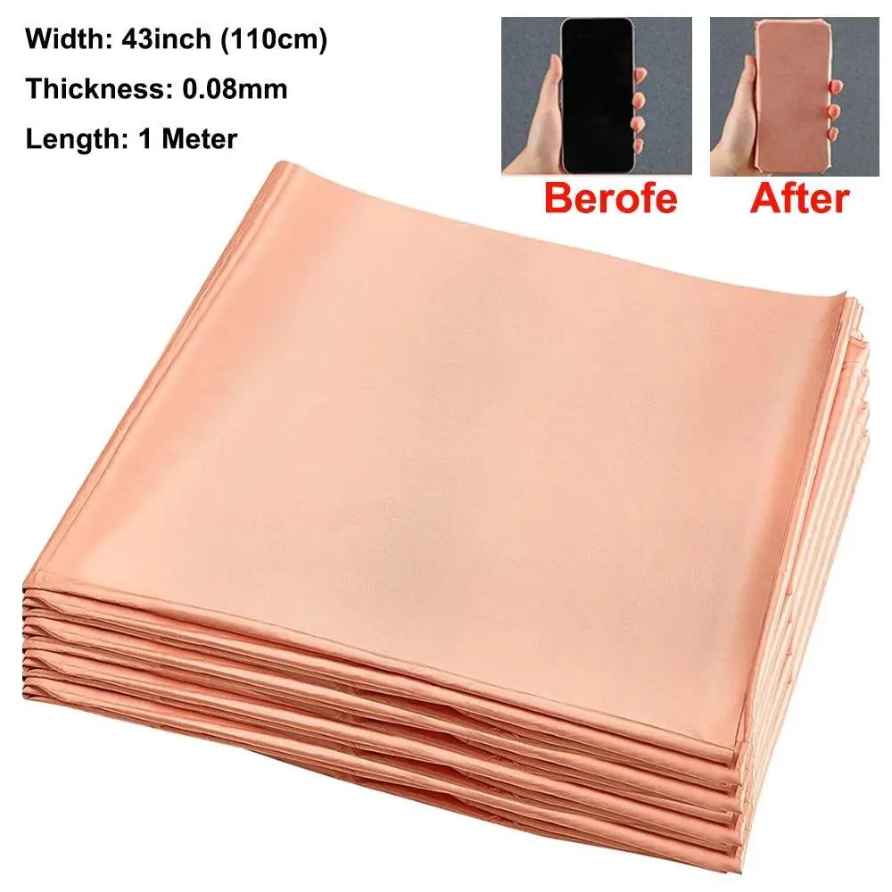 New 1.1x1Meter RFID Shielding Block Gold Copper Polyester RFID Blocking Material Anti Signal Interfer Cloth