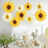 9 шт. Подсолнух бумажный веер цветок подвесной потолочный знак весенние украшения для вечеринки
