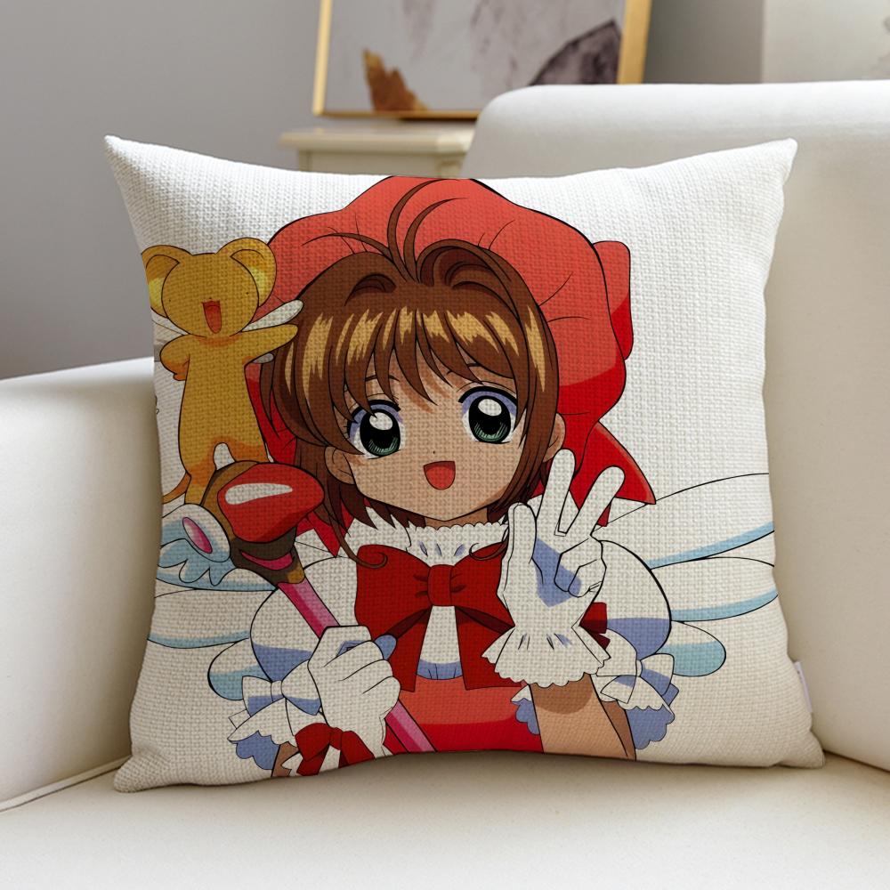 Magical CCardcaptor SakuraS Cushion Cover Breathable and skinfriendly linen pillowcase square removable and washable cushion