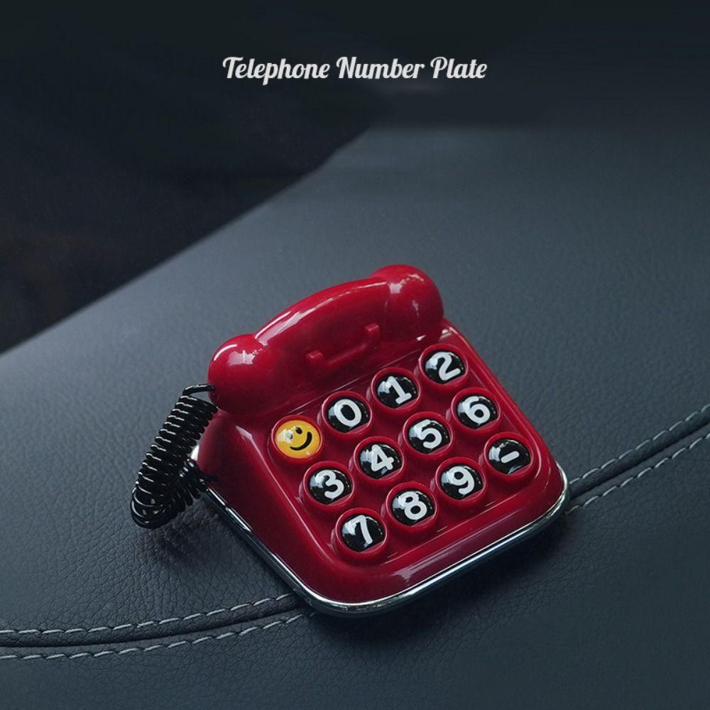 Keyboard Car Dashboard Ornament Retro Car Phone Number Sign Car Interior Accessories