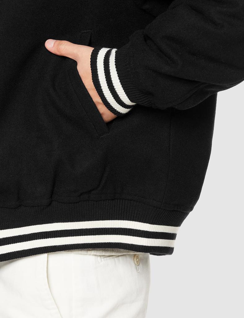 Indian Melton Stadium Jacket with Black Initials,