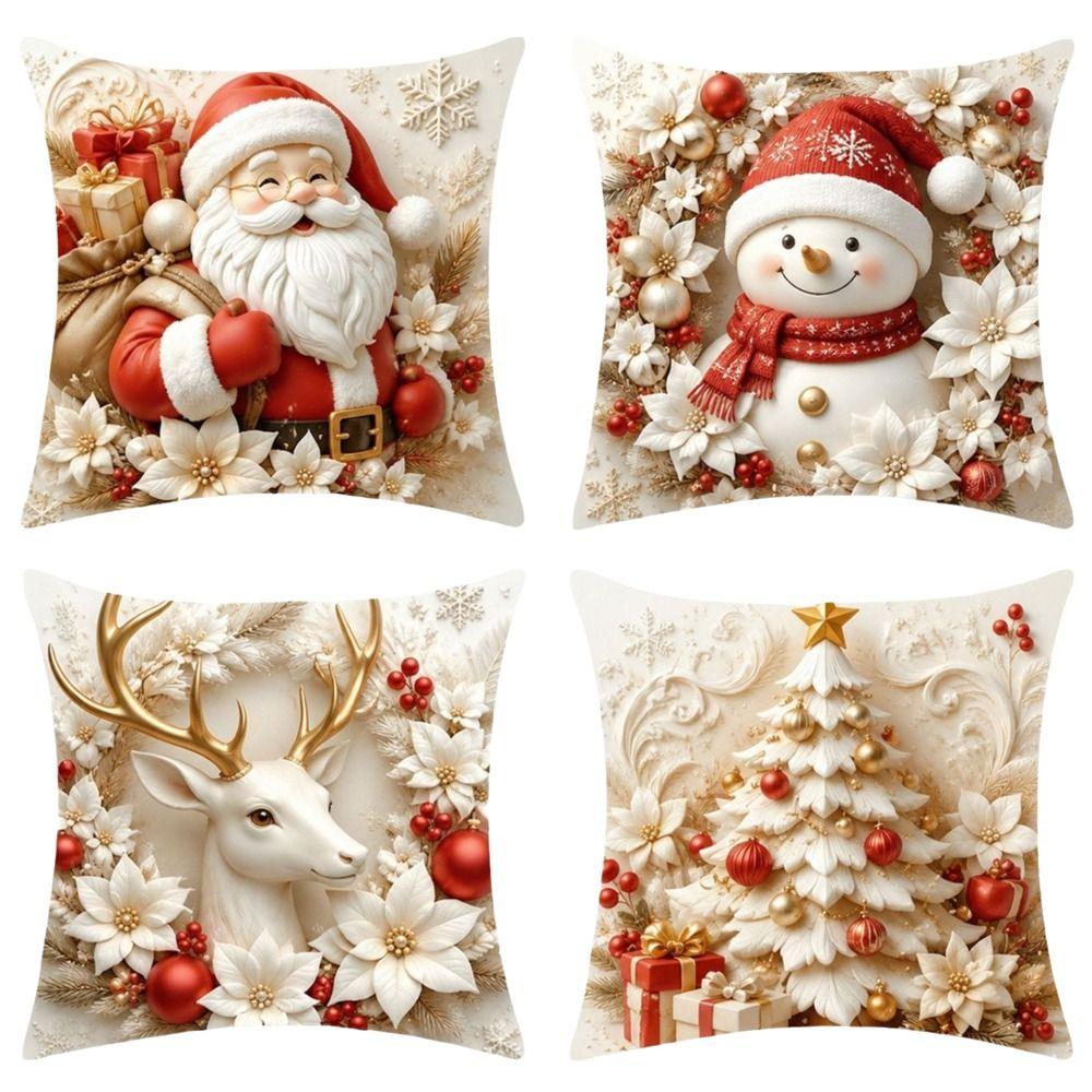 45x45cm Christmas Pillow Covers Detachable Soft Holiday Cushion Case Sofa House Room