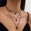 Винтажное готическое ожерелье с кисточками и стекающей кровью для женщин, цепочка с подвеской из имитации кровавого кристалла, ожерелье на ключицу