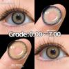 (0~-7.00 Grade) Colored Contact Lenses with Degree Myopia Prescription Lens Natural Gray Pupils Brown Contacts