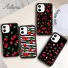 Мягкий чехол для телефона Cherry Cherry для iPhone 11 12 13 14 Pro Max mini X XR XS SE 2020 6S 7 8 Plus Samsung Galaxy S21 S22