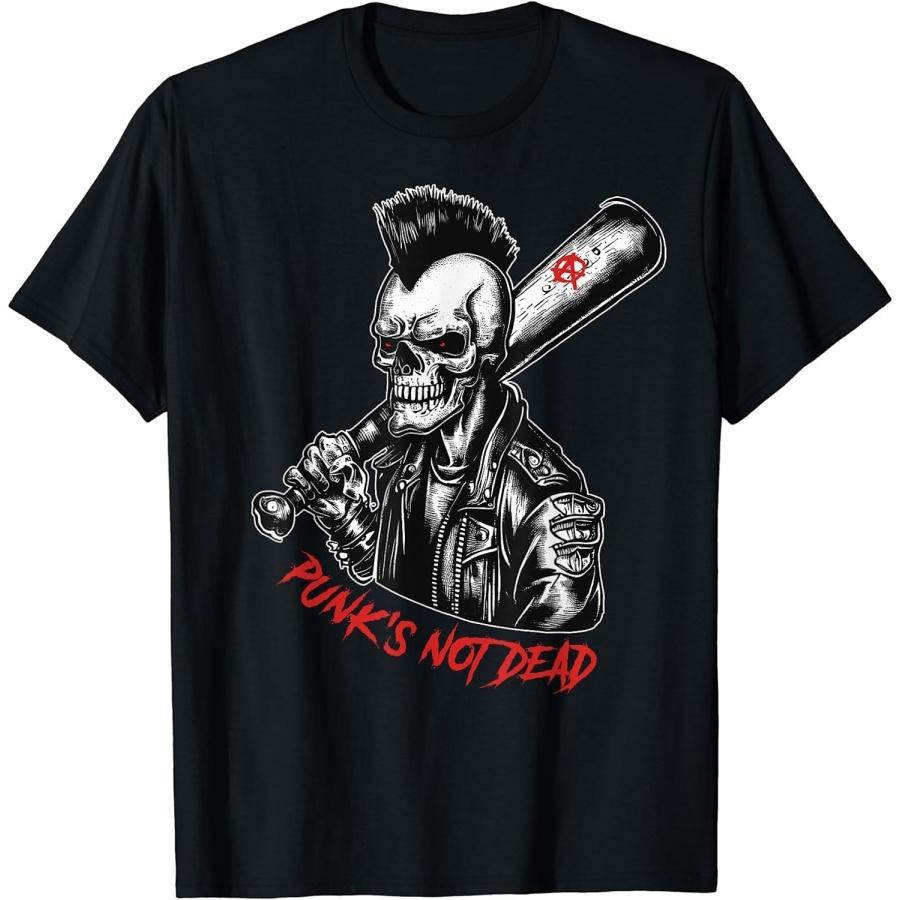 HERSIL Punks NOT Dead Футболка Череп 70-е 80-е Эмо Панк Готика Одежда Футболка