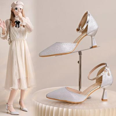 Роскошные туфли для женщин, сандалии, лето 2024, тренд, новые женские туфли на высоком каблуке для девочек, дизайнерская обувь, sandalias mujer